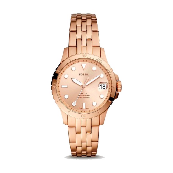Fossil Accessories - Rose gold stainless steel Fossil Watch with 20mm band & 100m water resistance Og